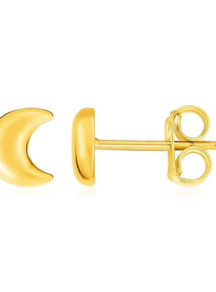 14k Yellow Gold Post Earrings with Moons - Ellie Belle