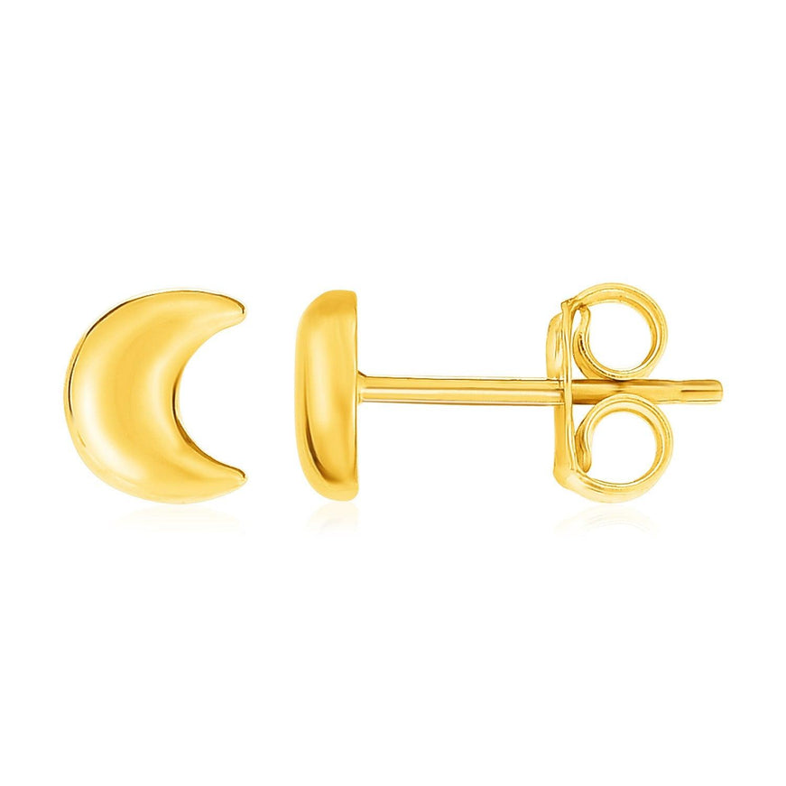 14k Yellow Gold Post Earrings with Moons - Ellie Belle