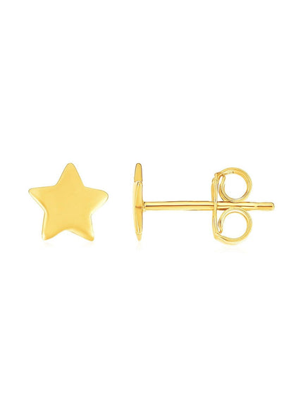 14k Yellow Gold Post Earrings with Stars - Ellie Belle