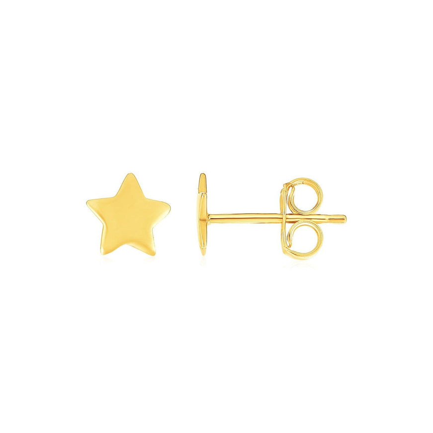 14k Yellow Gold Post Earrings with Stars - Ellie Belle