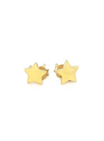 14k Yellow Gold Post Earrings with Stars - Ellie Belle