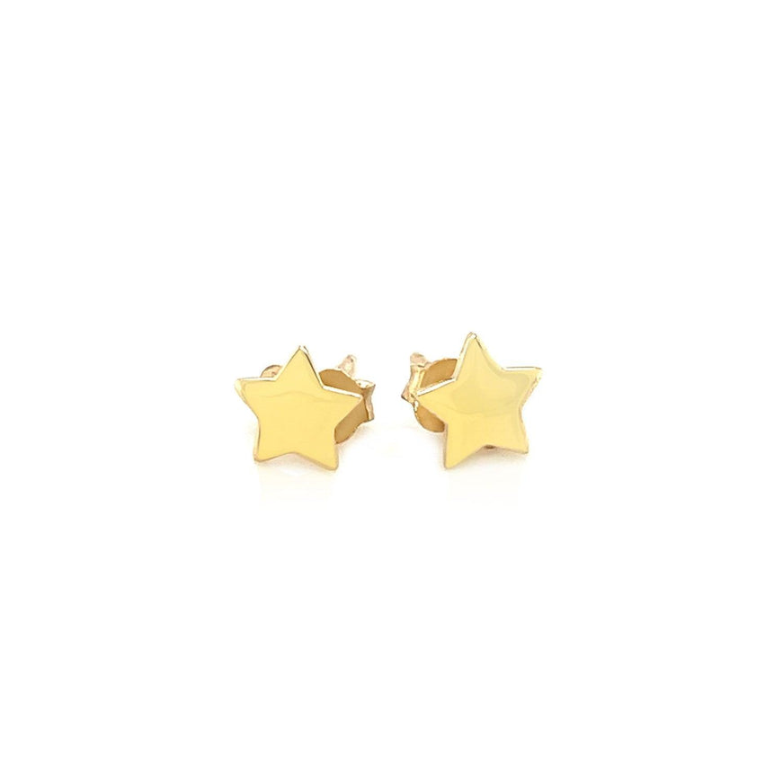 14k Yellow Gold Post Earrings with Stars - Ellie Belle