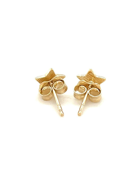 14k Yellow Gold Post Earrings with Stars - Ellie Belle