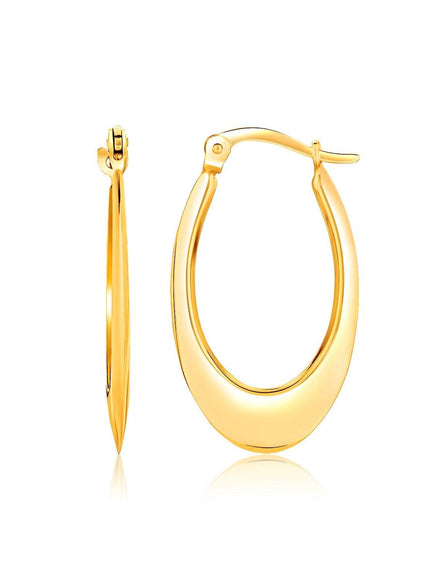 14k Yellow Gold Puffed Graduated Open Oval Earrings - Ellie Belle