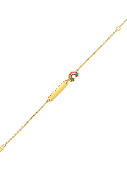 14k Yellow Gold Rainbow Childrens Bracelet - Ellie Belle