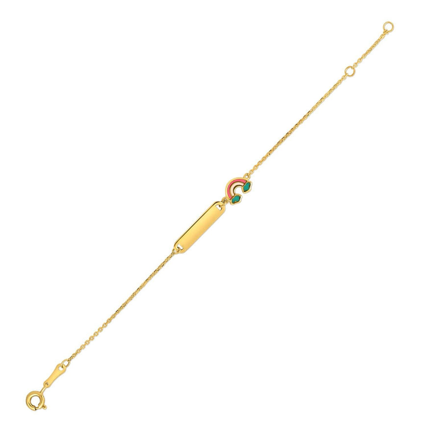 14k Yellow Gold Rainbow Childrens Bracelet - Ellie Belle