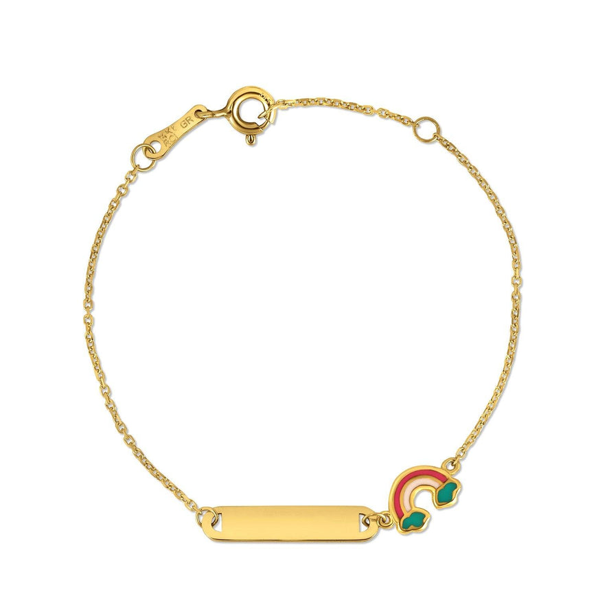 14k Yellow Gold Rainbow Childrens Bracelet - Ellie Belle