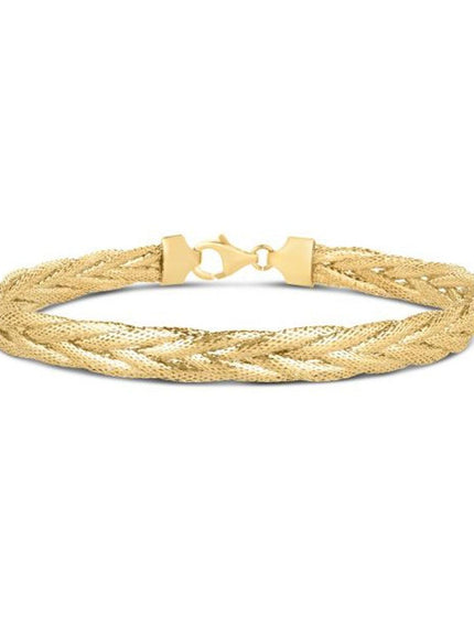 14k Yellow Gold Rapunzel Woven Bracelet - Ellie Belle