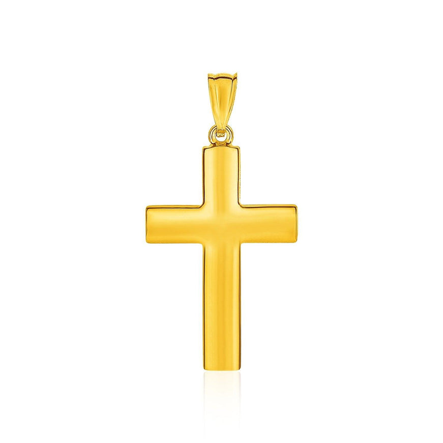 14k Yellow Gold Reversible Textured Cross Pendant - Ellie Belle