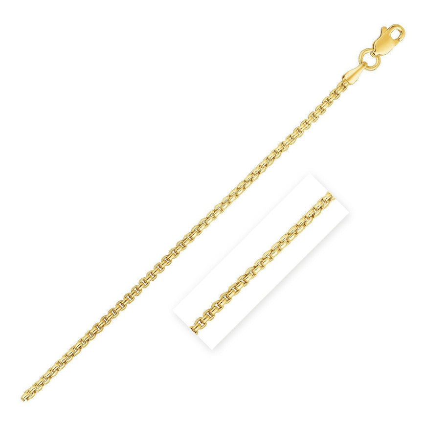 14k Yellow Gold Round Box Chain 1.35 mm - Ellie Belle