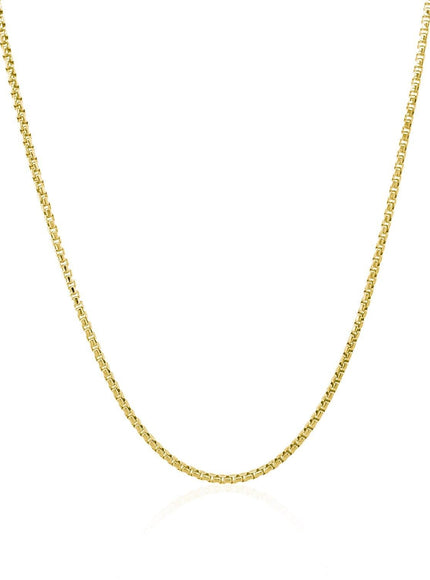 14k Yellow Gold Round Box Chain 1.35 mm - Ellie Belle