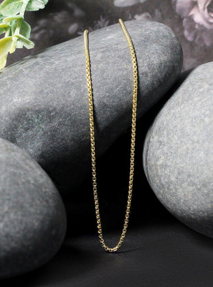 14k Yellow Gold Round Box Chain 1.35 mm - Ellie Belle