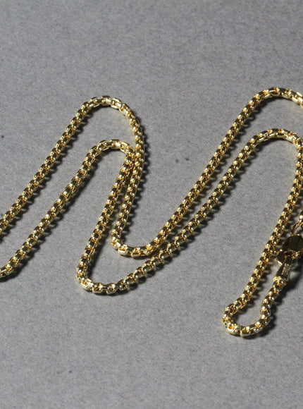 14k Yellow Gold Round Box Chain 1.7mm - Ellie Belle