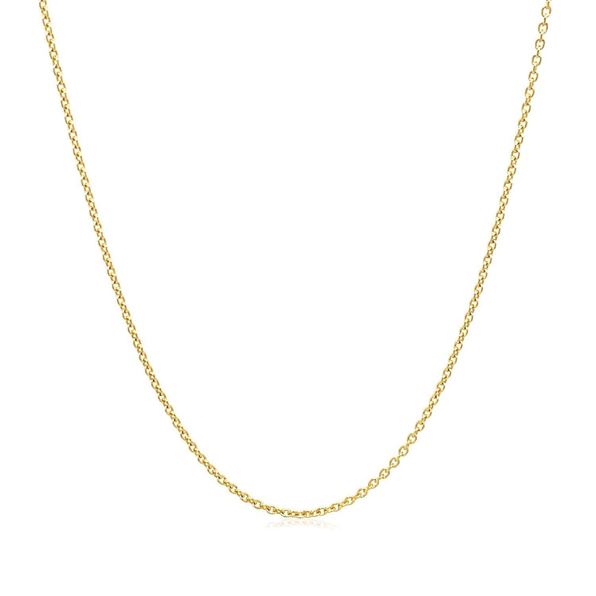 14k Yellow Gold Round Cable Link Chain 1.1mm - Ellie Belle