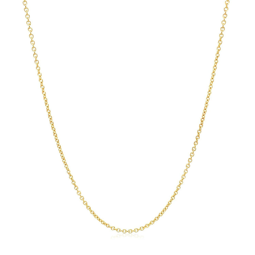 14k Yellow Gold Round Cable Link Chain 1.2mm - Ellie Belle