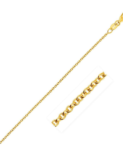 14k Yellow Gold Round Cable Link Chain 1.3mm - Ellie Belle