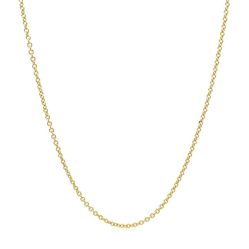 14k Yellow Gold Round Cable Link Chain 1.3mm - Ellie Belle