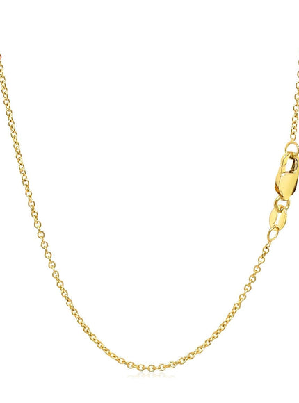 14k Yellow Gold Round Cable Link Chain 1.3mm - Ellie Belle