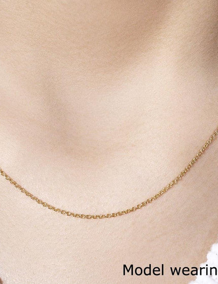 14k Yellow Gold Round Cable Link Chain 1.3mm - Ellie Belle