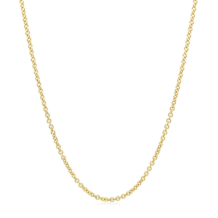 14k Yellow Gold Round Cable Link Chain 1.5mm - Ellie Belle