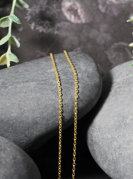 14k Yellow Gold Round Cable Link Chain 1.5mm - Ellie Belle