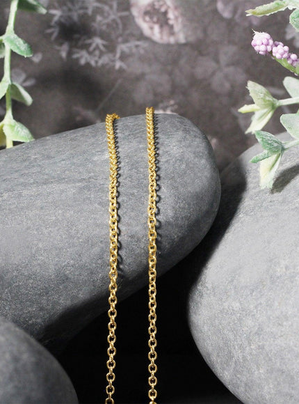 14k Yellow Gold Round Cable Link Chain 1.9mm - Ellie Belle