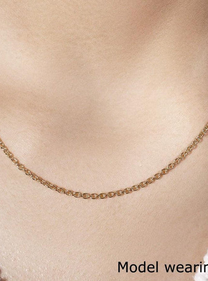 14k Yellow Gold Round Cable Link Chain 1.9mm - Ellie Belle