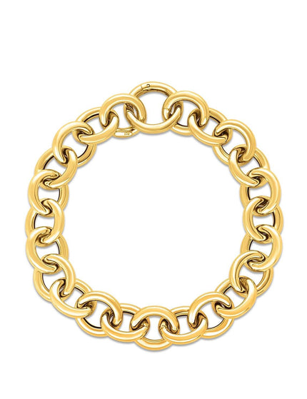 14k Yellow Gold Round Link Bracelet - Ellie Belle