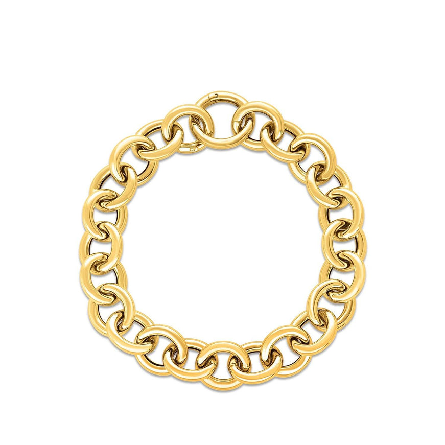 14k Yellow Gold Round Link Bracelet - Ellie Belle