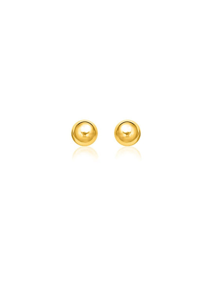 14k Yellow Gold Round Motif Stud Earrings (7.0 mm) - Ellie Belle