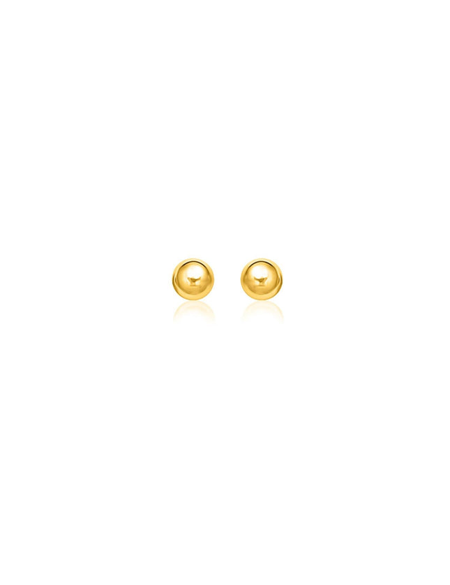 14k Yellow Gold Round Motif Stud Earrings (7.0 mm) - Ellie Belle