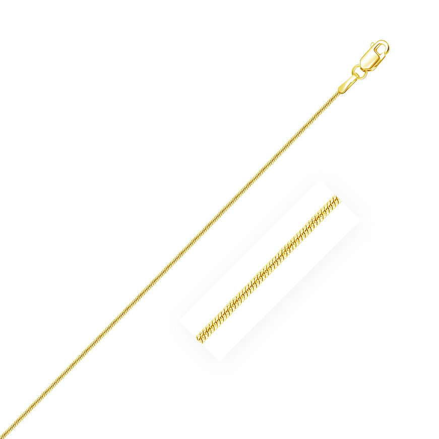 14k Yellow Gold Round Snake Chain 0.9mm - Ellie Belle