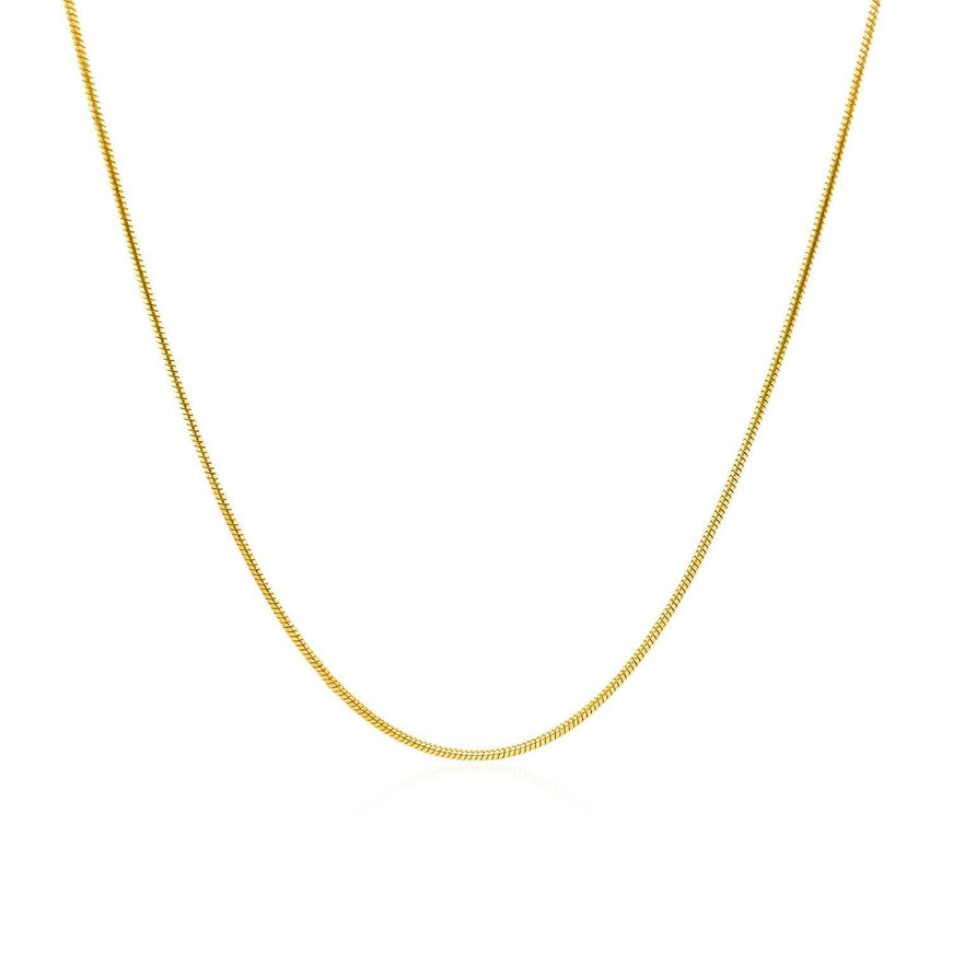 14k Yellow Gold Round Snake Chain 0.9mm - Ellie Belle