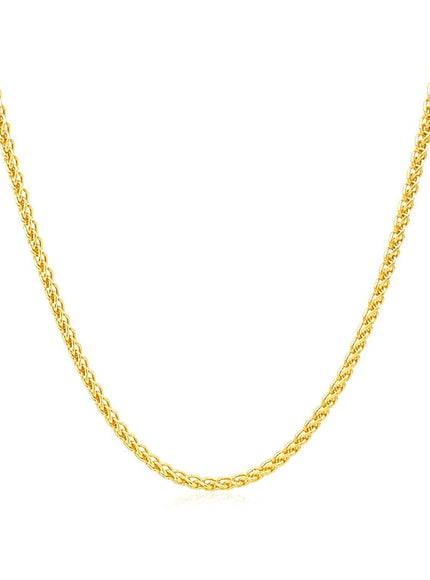 14k Yellow Gold Round Wheat Chain 1.5mm - Ellie Belle