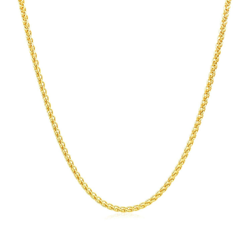 14k Yellow Gold Round Wheat Chain 1.5mm - Ellie Belle