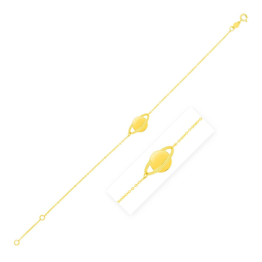 14K Yellow Gold Saturn Bracelet - Ellie Belle