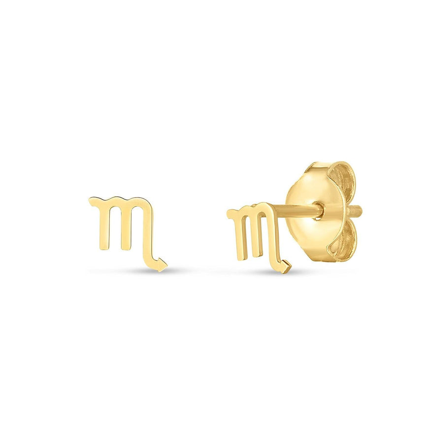 14k Yellow Gold Scorpio Stud Earrings - Ellie Belle