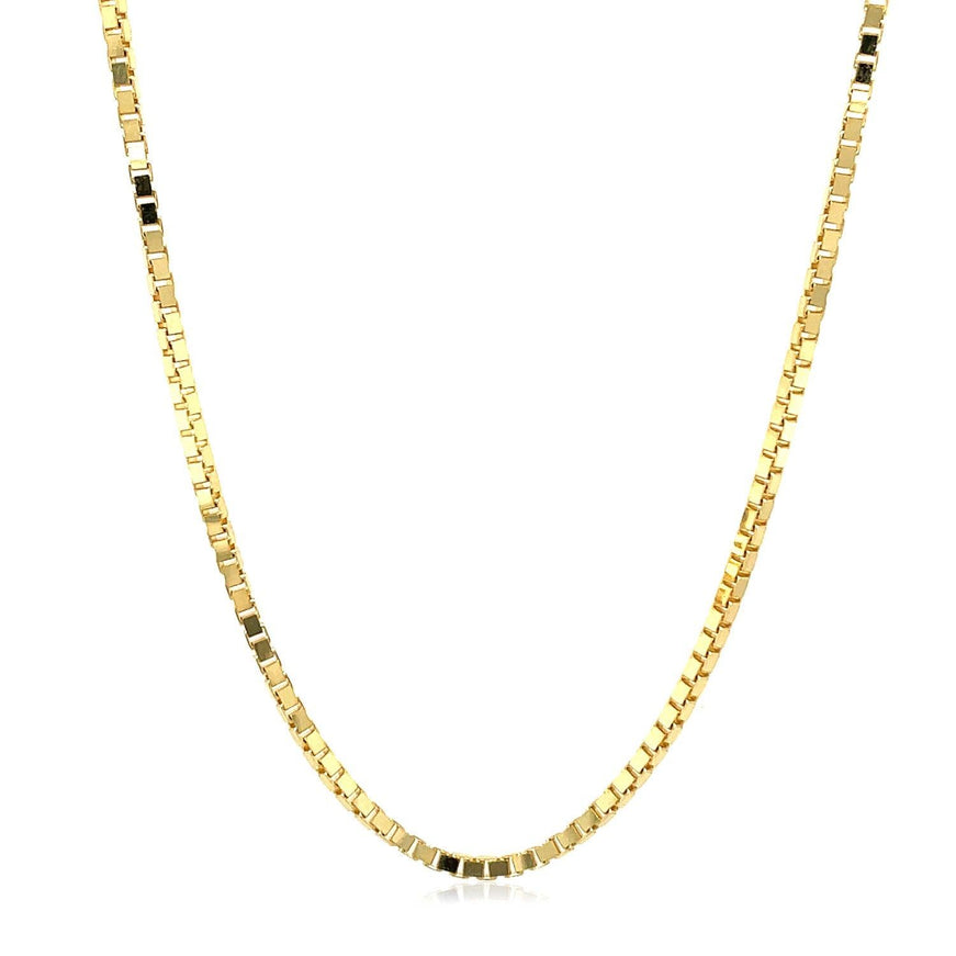 14k Yellow Gold Semi Solid Box Chain 1.6mm - Ellie Belle