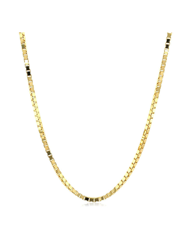 14k Yellow Gold Semi Solid Box Chain 1.6mm - Ellie Belle