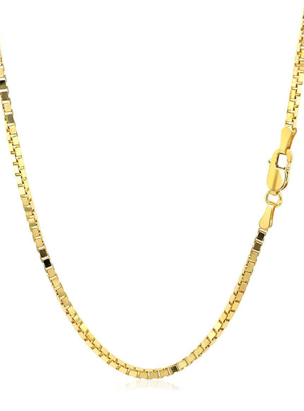 14k Yellow Gold Semi Solid Box Chain 1.6mm - Ellie Belle