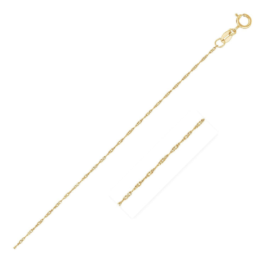 14k Yellow Gold Singapore Chain 0.6mm - Ellie Belle