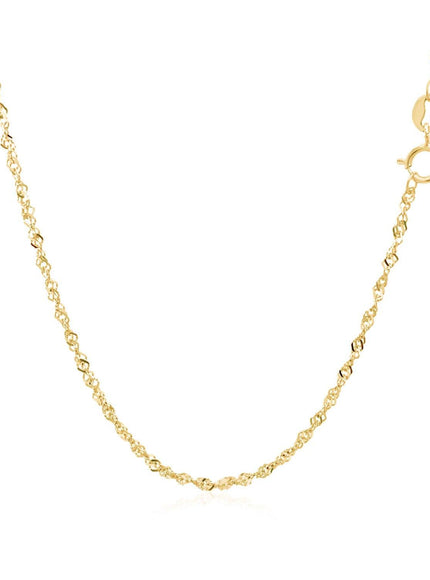 14k Yellow Gold Singapore Chain 1.5mm - Ellie Belle