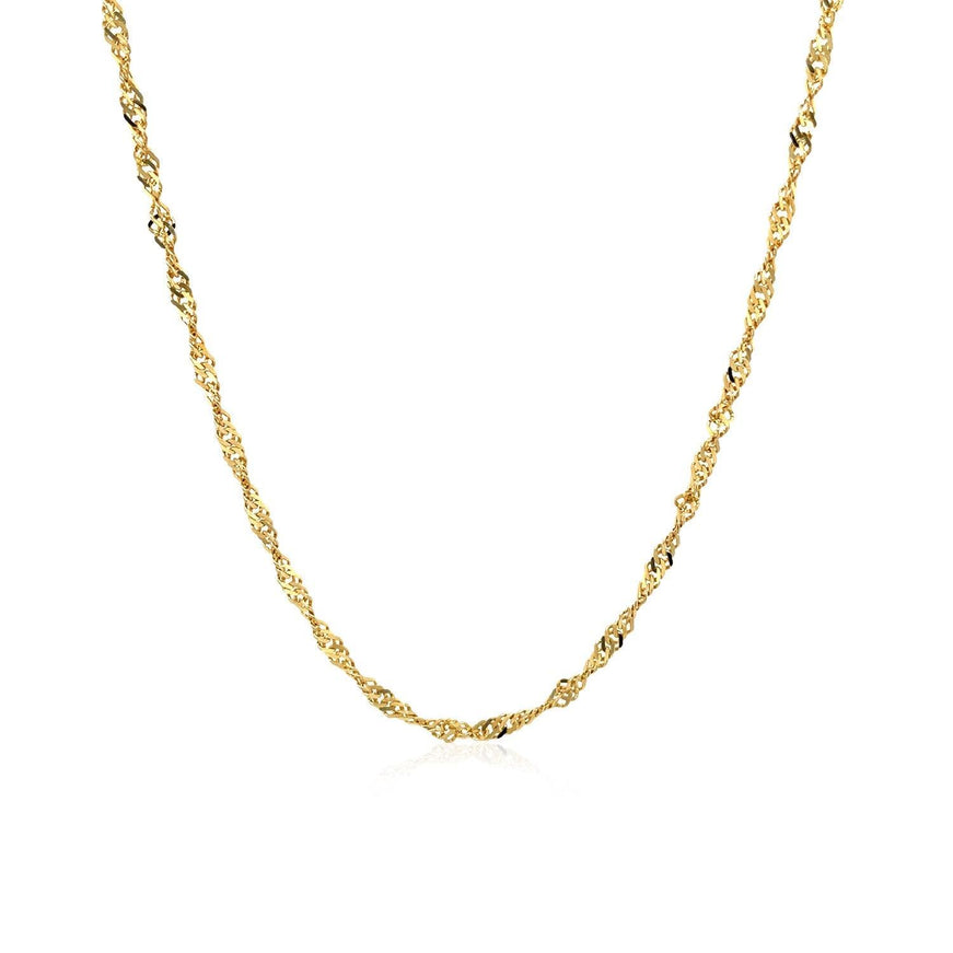 14k Yellow Gold Singapore Chain 1.7mm - Ellie Belle