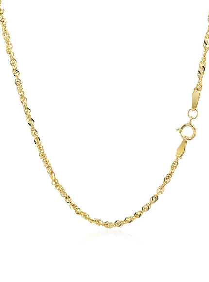 14k Yellow Gold Singapore Chain 1.7mm - Ellie Belle