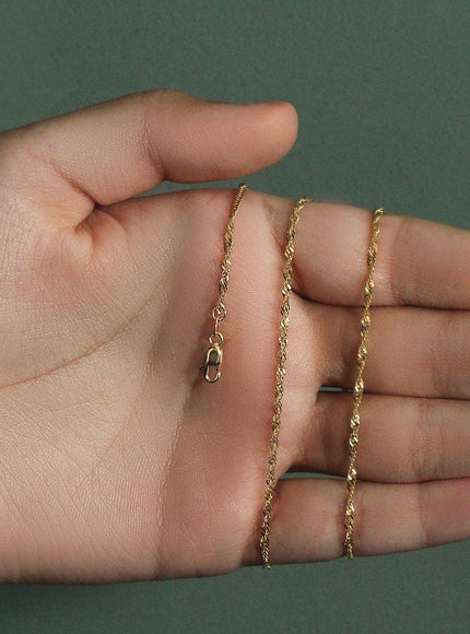 14k Yellow Gold Singapore Chain 1.7mm - Ellie Belle