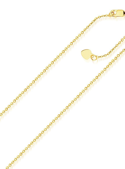 14k Yellow Gold Singapore Style Adjustable Chain (1.1 mm) - Ellie Belle