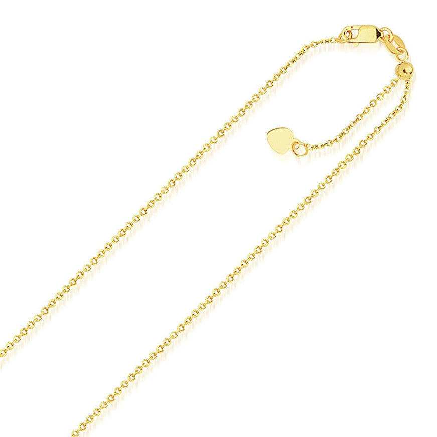 14k Yellow Gold Singapore Style Adjustable Chain (1.1 mm) - Ellie Belle