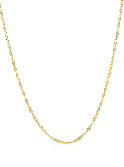 14k Yellow Gold Singapore Style Adjustable Chain (1.1 mm) - Ellie Belle