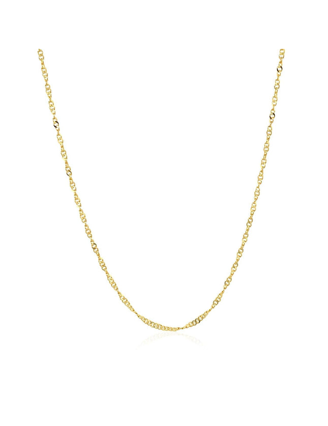 14k Yellow Gold Singapore Style Adjustable Chain (1.1 mm) - Ellie Belle