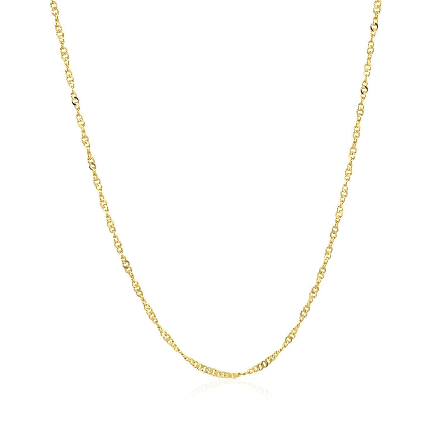 14k Yellow Gold Singapore Style Adjustable Chain (1.1 mm) - Ellie Belle